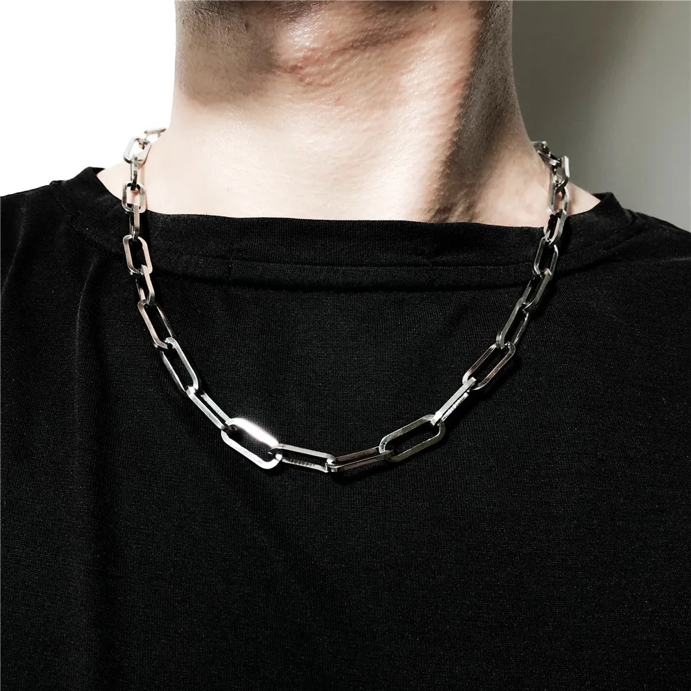 

Fashion Stainless Steel Chain Necklace for Men Women Choker Long Hip Hop Necklaces on The Neck Fashion Jewelry Gift Accessories