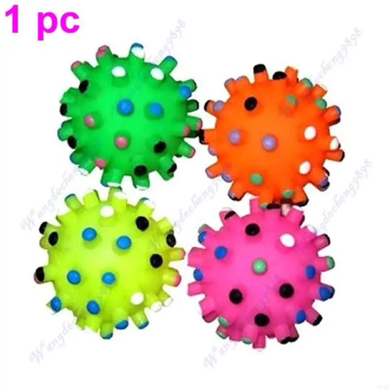 97QD Dog Training Zabawne Squeaky Ball Pet Puppy Puppy for Cat Teaser Kolorowa piłka do żucia na pociąg dla