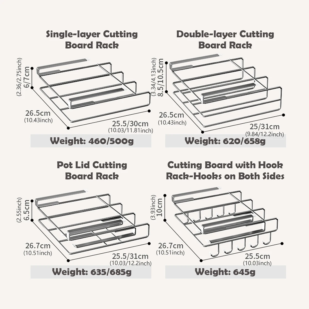 WMMO Kitchen Storage Rack without Drilling Cabinet Hanging Rack Chopping Board Rack Pot Lid Rack Stainless Steel Storage Rack