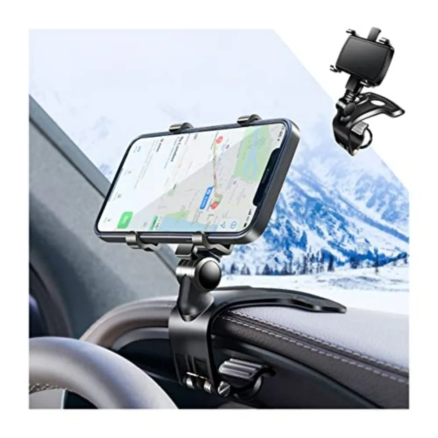 

Car Phone Mount, ABS Cell Phone Holder for Car, 1400 Degree Rotation Dashboard Cell Phone Holder, Mobile Clip Stand for 3 to 7