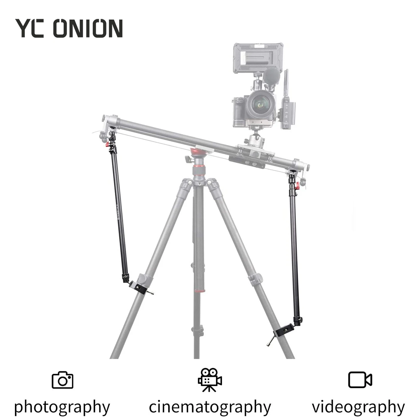 【未使用品】 YC Onion電動カメラスライダー120cm+三脚サポートアーム Yc-オニオン犬3.0カメラ,スライダー,電動レール,アプリ,コントロール