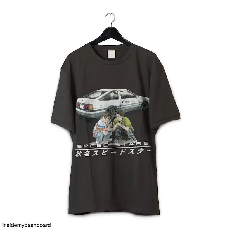 Initial D Takumi & Itsuki T-Shirt, Hachi-Roku, AE86, JDM Anime Drift Racing Tee