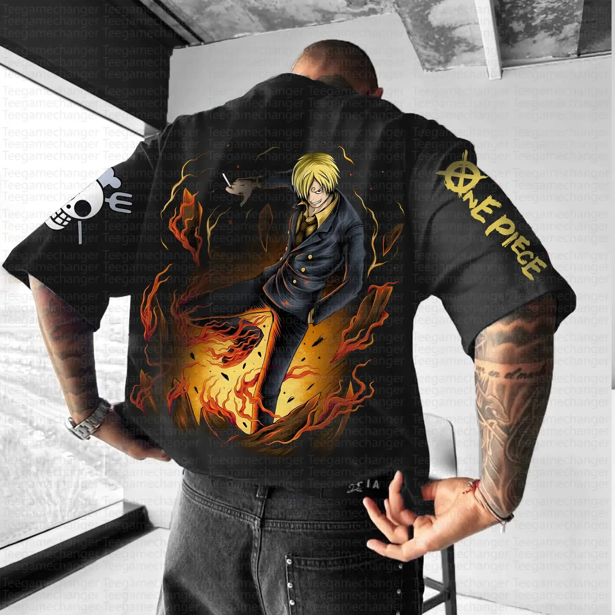 ONE PIECE Modny Krótki Rękaw Letni Trend Wygodny Sportowy Casual Półrękawek Popularny Strój Dla Pary Półrękawek Krótki Rękaw Top