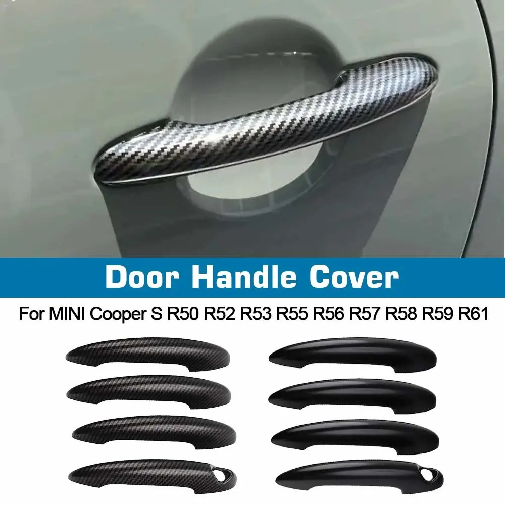 Door Handle Cover For MINI Cooper R50 R52 R53 R55 R56 R58 R59 R61 Funduoo Carbon fiber Car Exterior Stickers Auto Accessories