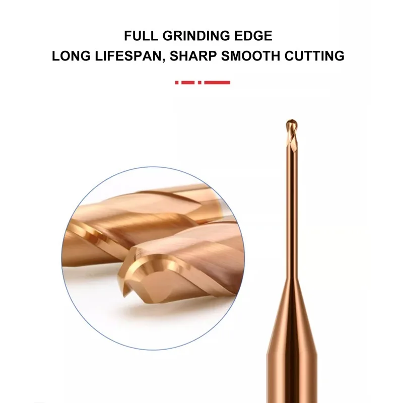 SHAZAM HRC58 2-Flute نانو طلاء التنغستن الصلب كربيد الأخدود العميق الكرة نهاية endmill التصنيع باستخدام الحاسب الآلي الميكانيكية القاطع أدوات