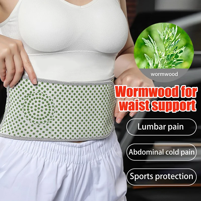 High Elasticity Mugwort Waist Belt, Self-Heating Therapy Waist Support, Meridian Dredging Back Brace for Lower Back Pain Relief