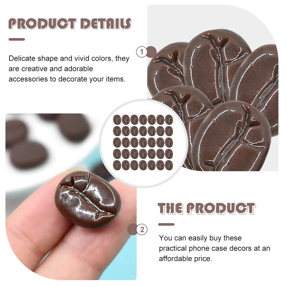 

100Pcs Mini Coffee Bean DIY Materials Resin Phone Shell Supplies for Creative Craft Projects Coffee Bean Adornments