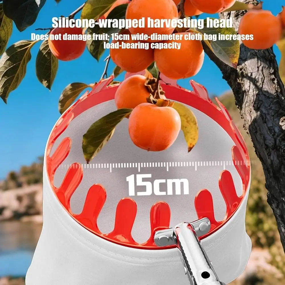 Poste recolector de frutas telescópico con cesta, herramienta ligera para cosechar abacate, limón, naranja y mango