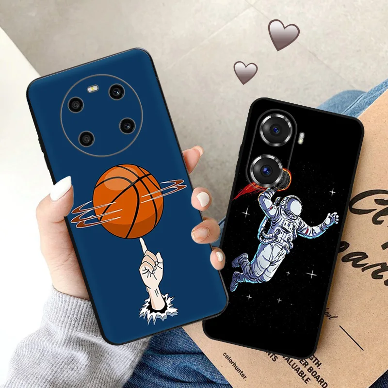 Ultra Thin Silicone Soft Phone Case For Honor X8 X7 X9 b X6 70 90 Magic5 Pro 8x Pixel 8 7 6 a Astronaut Basketball Matte Cover