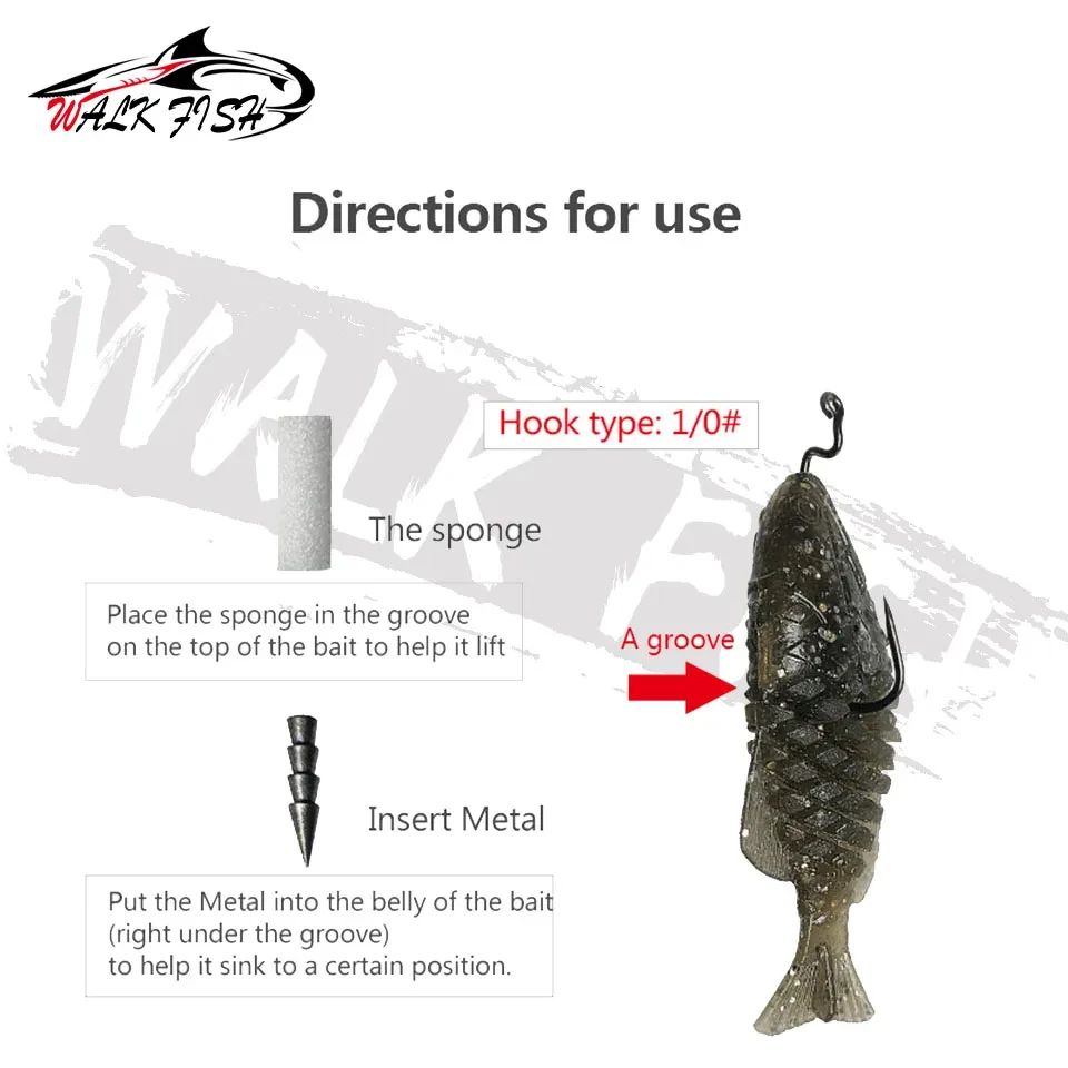 WALK FISH Soft Lures Sea Fishing 4.8g Shoft Baits Carp Wiggler Fishing Lures Silicone Artificial Bait Simulation Fish