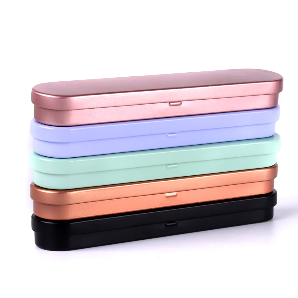 NEWCOME Professional Color Tweezers Tinplate Storage Box Organizer Case for Eyelash Extension Salon Tweezer Boxs Makeup Tool