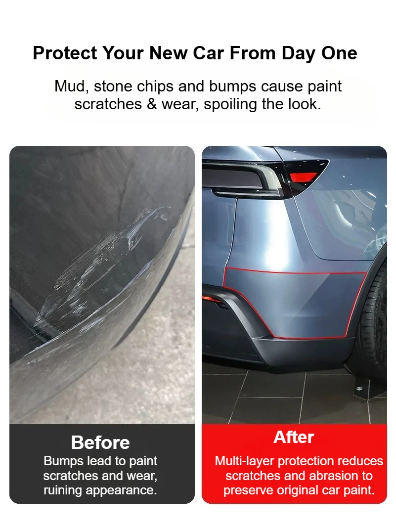 Lackschutzfolie für Tesla Model Y Juniper Model YL TPU Fahrzeugfolie Klare Folie PPF Türkanten-Eckenschutz Stoßstangenschutz Anti-Kratz – Detail 3
