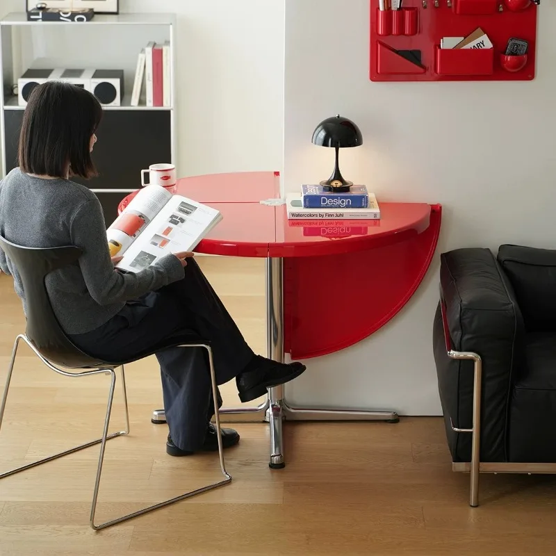 

Foldable dining table creative multi-function folding table small household round table