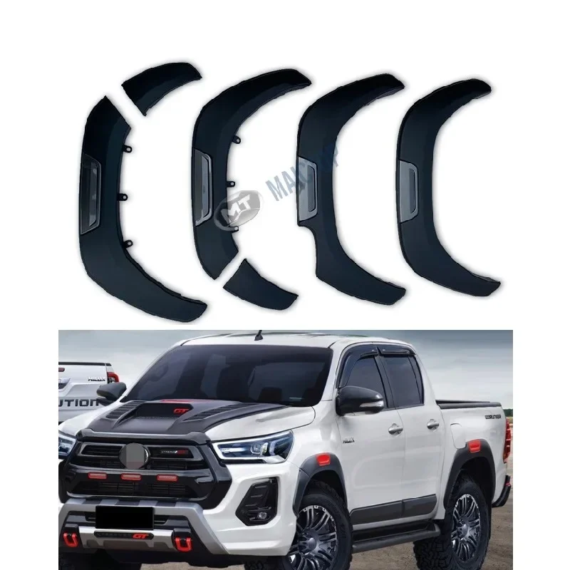 

Maictop car accessories black wheel trims fender flare for hilux revo rocco fender flares 2015-2021