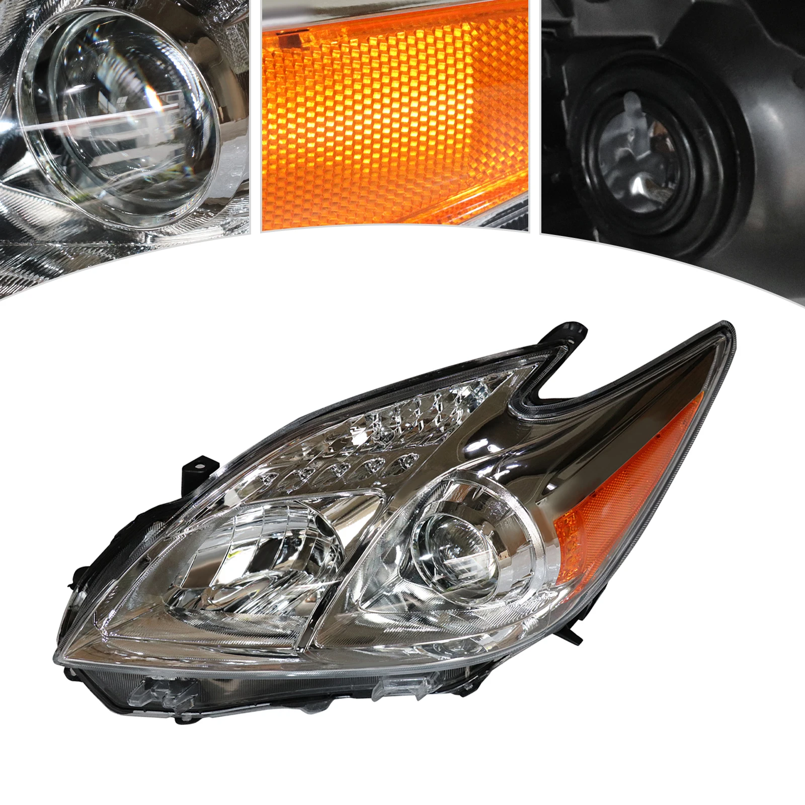 

Left Front Halogen Headlight For 2012 2013 2014 2015 Toyota Prius Headlamp Headlight Assembly Direct Replacement