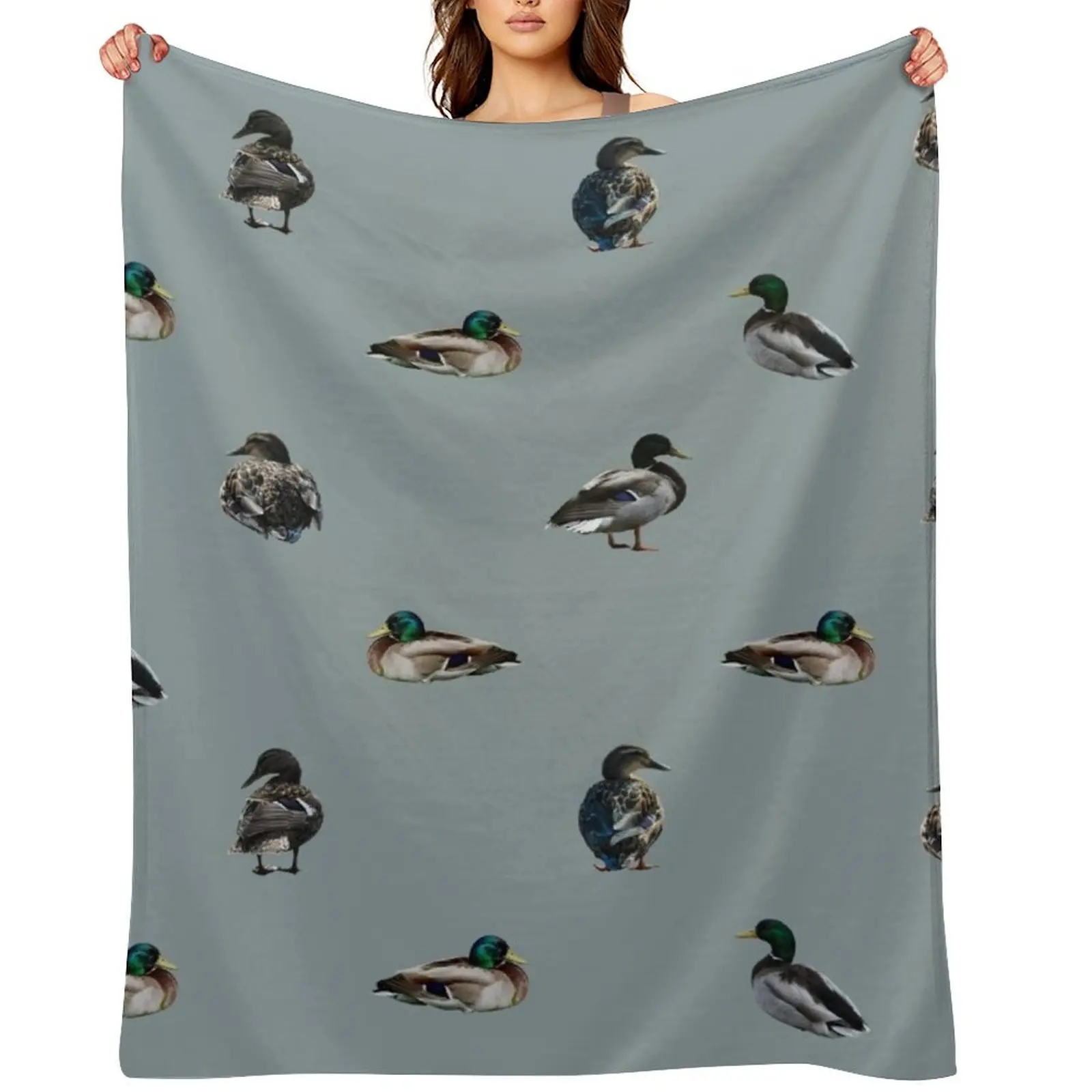 

Mallard Duck Pattern Print Throw Blanket Blankets For Sofas Luxury Brand Thin Travel Blankets