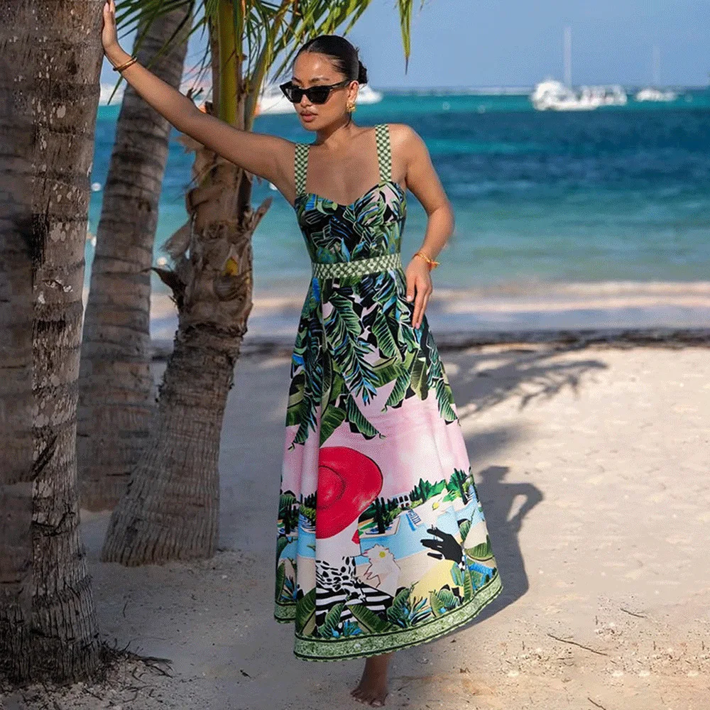 One Piece Swimsuit For Women European And American Swimwear Beach Vacation Printed One-piece Swimsuit Suit Women