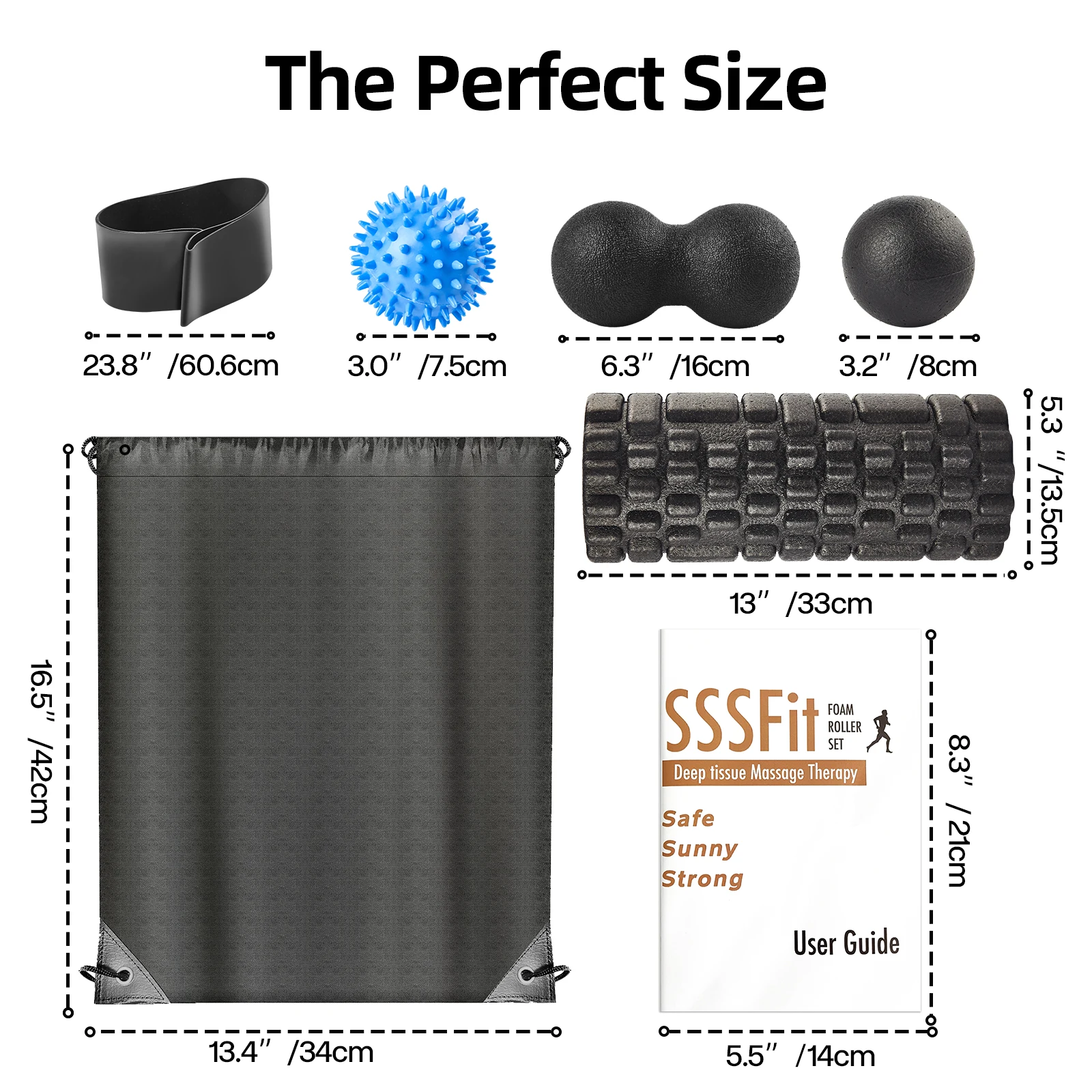 High Density Yoga Foam Roller Set, Spiky Massagem Bola, Resistência Banda para Alívio Da Dor, Voltar Amendoim, 7 em 1