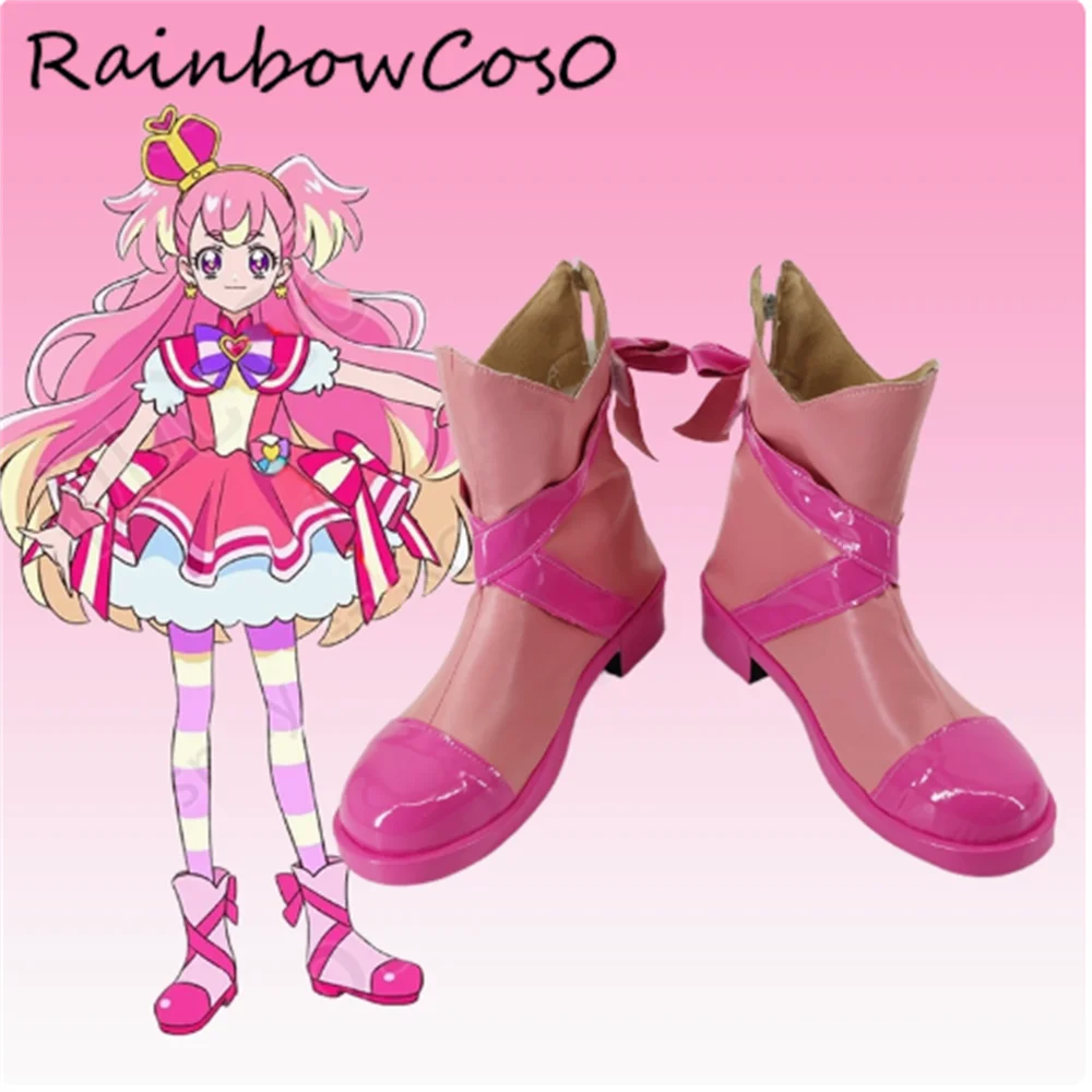 

Inukai Komugi Cure Wonderful Cosplay Shoes Boots Game Anime Halloween Christmas RainbowCos0 W4711