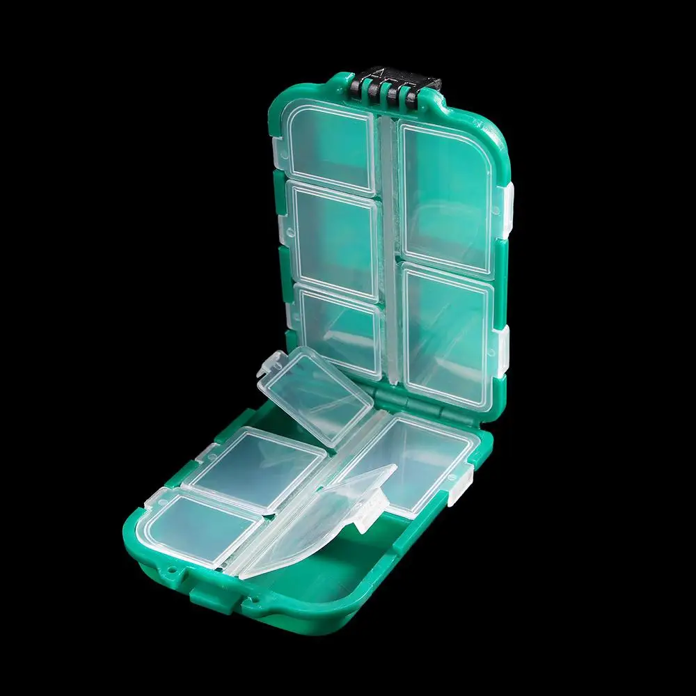 Compartments Portable Eco-Friendly Plastic Shrimp Accessories Hook Lure Case Tool Box 10 Lattices Fishing Tackle Storage