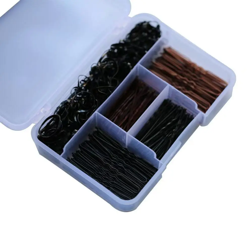 300Pcs U-Shaped ‌Women's Bobby Pins Kit Curly Wavy Assorted Pack Metal Hair Clips Solid Non Slip Hairstyle Hairpins Wedding