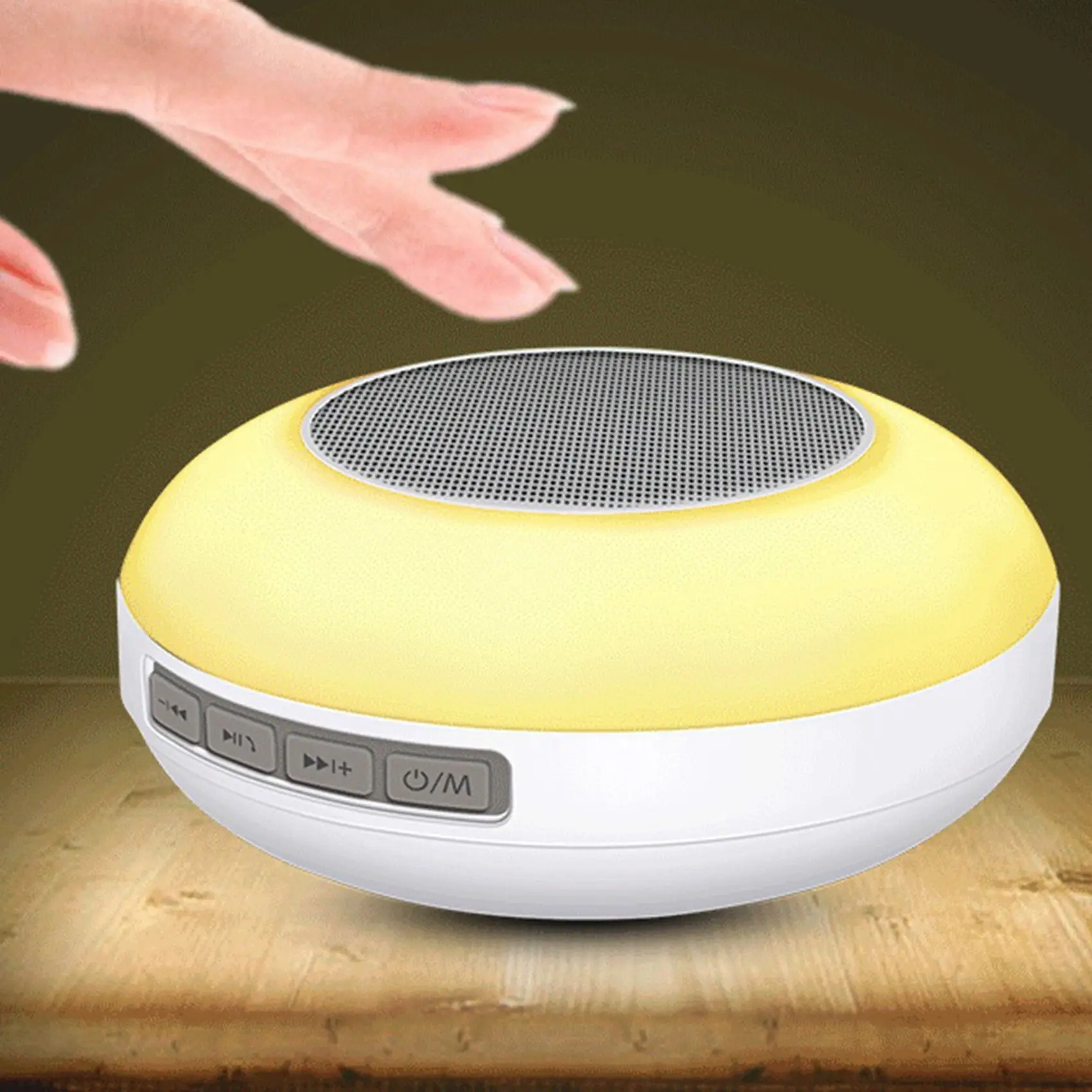 Wireless Bluetooth Speaker Portable Shower Speaker with Night Light Stereo Color Changing Support TF Card(A)