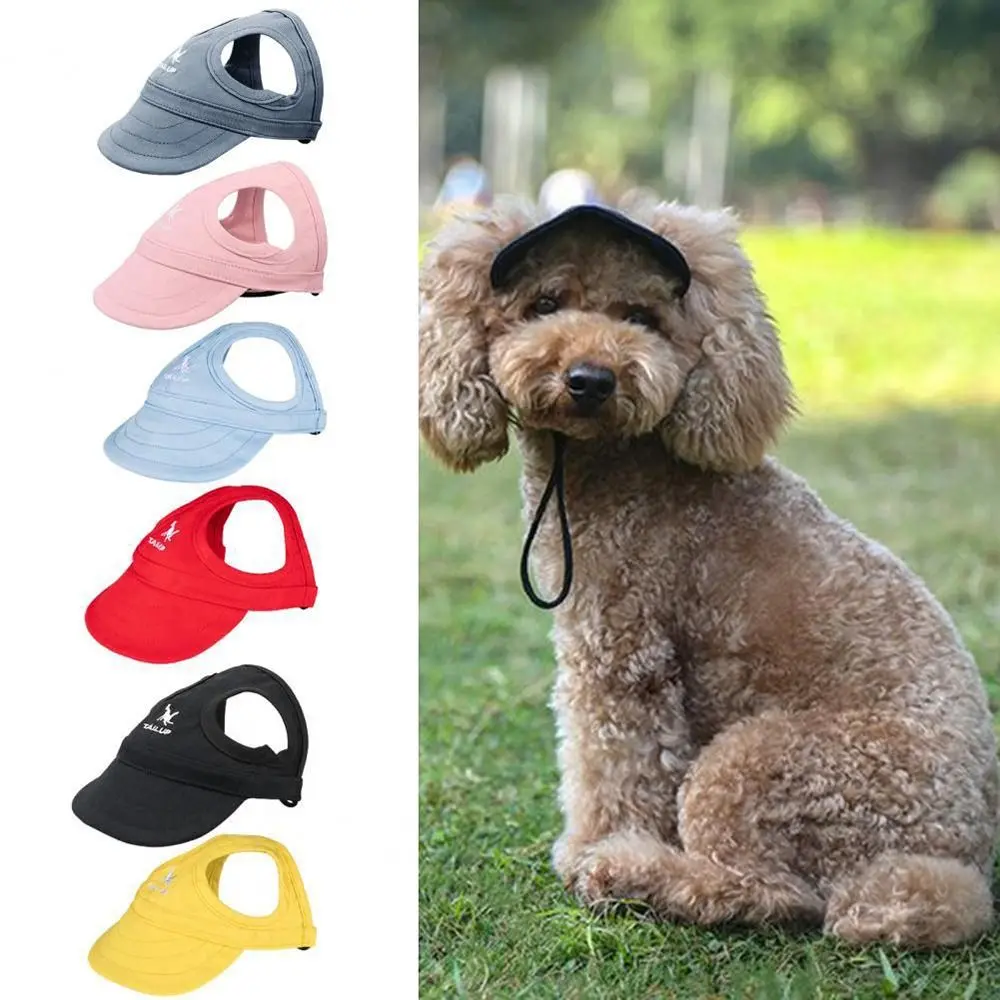 High-quality Ear Holes Pet Baseball Hat Cat Dog Outdoor Pet Visor Hat Adjustable Pet Sun Cap