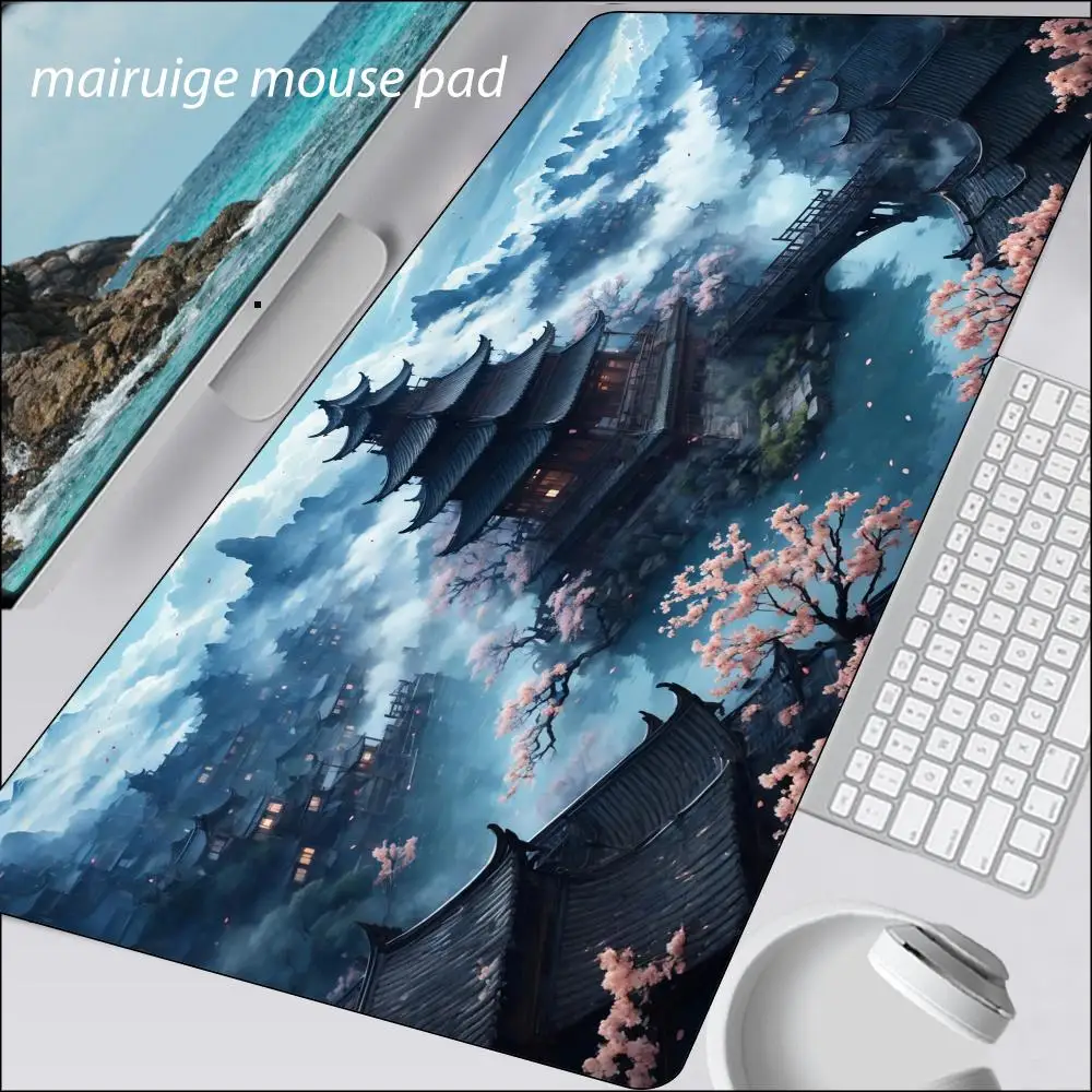 

Japanese Landscape Mouse Pad Large Computer Office Game Table Mat XXL Rubber Anti-slip Gaming Keyboard Mousepad Long Desk Pads