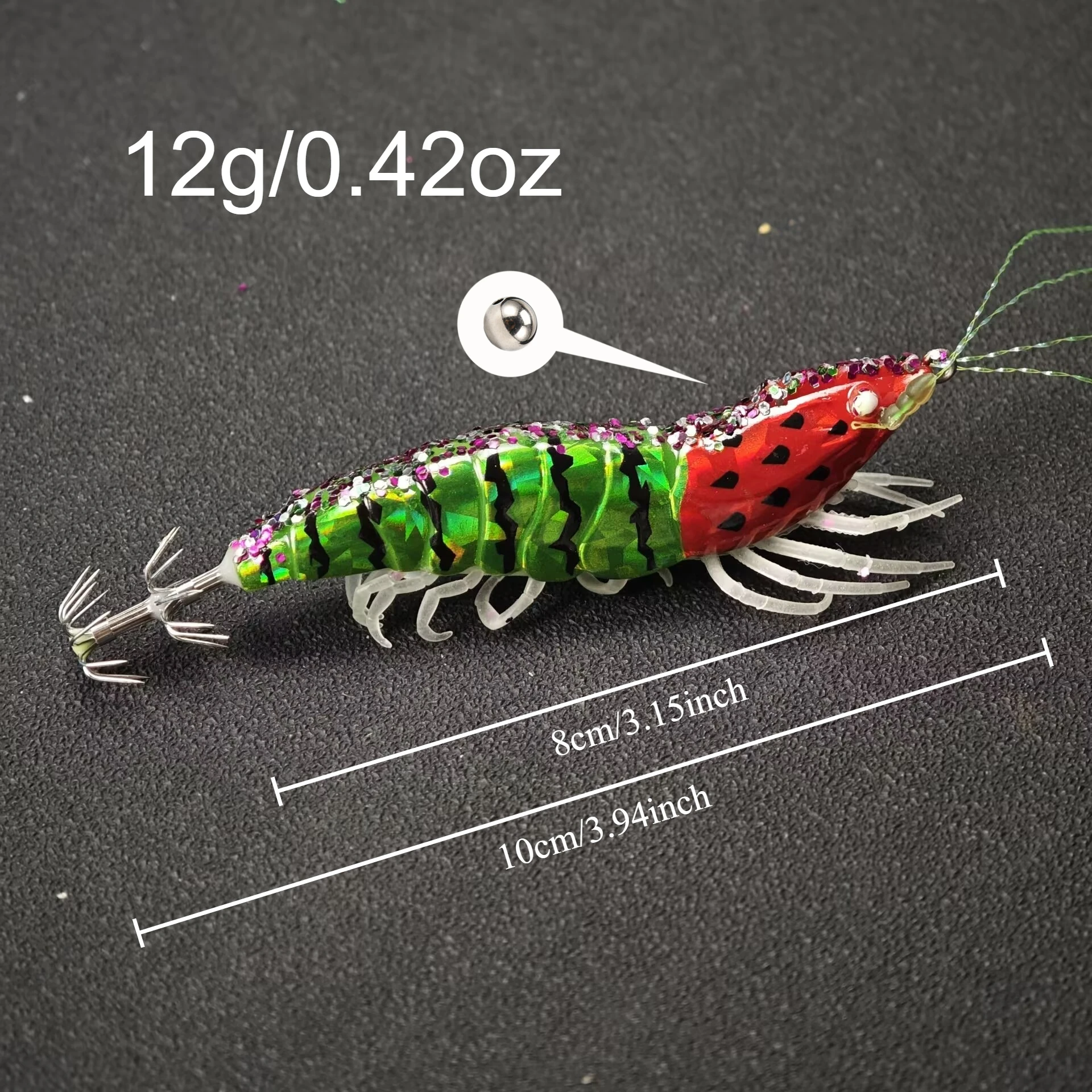 10-teiliges Set Horizontale Tintenfisch-Jigs, Leuchtende Tintenfisch-Köder, UV-Reflektierende Oktopus-Köder für Salzwasser-Angeln – Detail 1