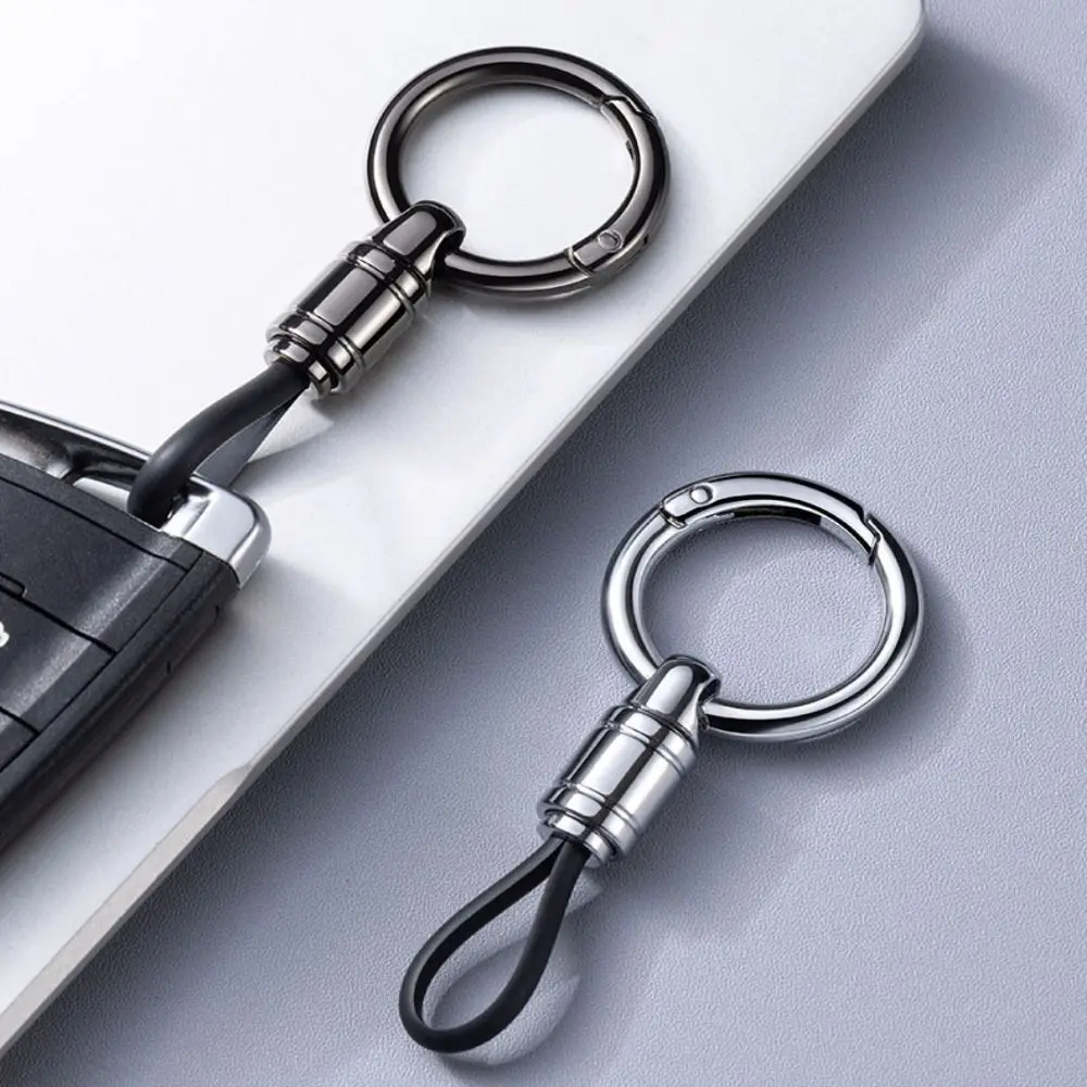 High-end Car Key Chain Pendant Multicolors Anti-lost Metal Simple Keychain Business Style Men's Waist Hanging Buckle
