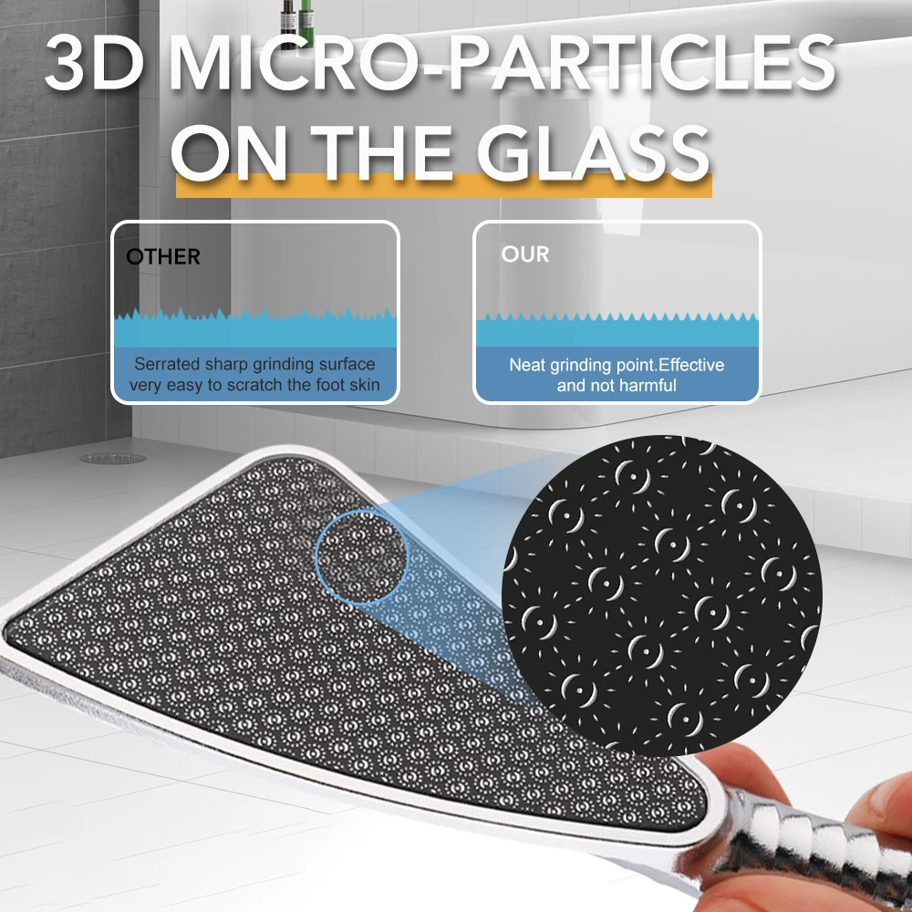 Nano Glass Foot Grinder Removing Dead Skin and Calluses Heel Grinding Stone Stainless Steel Double-sided Foot Board Foot Grinder