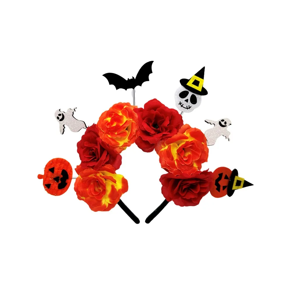 

Lightweight Artificial Rose Headband Comfortable Simulated Halloween Hair Accessory Realistic Fabric Material Fabric Headband