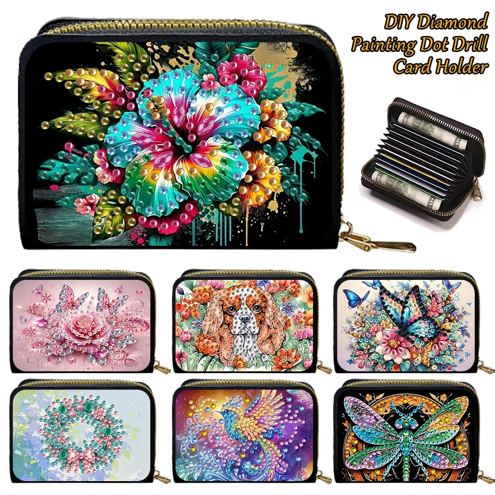 1 Set of Diamond Mosaic Wallet Pack, Featuring Insect and Animal Patterns, Made of PU Material. For New Year, Christmas, Parties