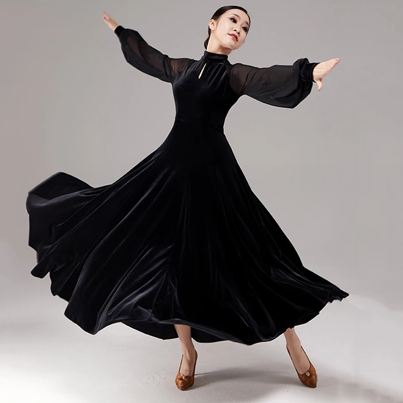 New Ballroom Dance Competition Dress National Standard Modern  Costumes Big Swing Velvet Women Waltz Dancing Clothes