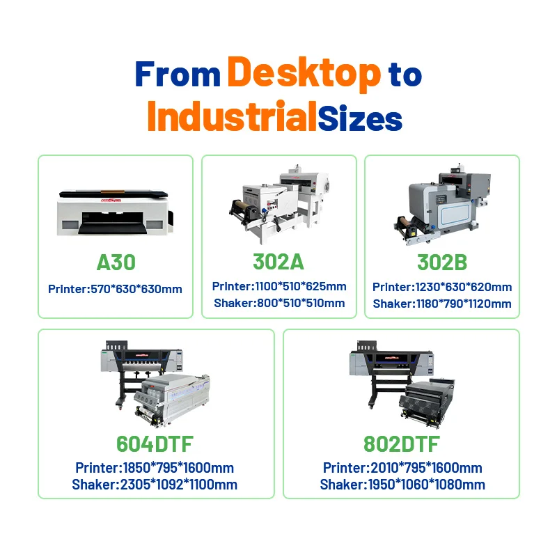 طابعة dtf بصمة القماش مع فرن xp600 l1800 60CM dtf
