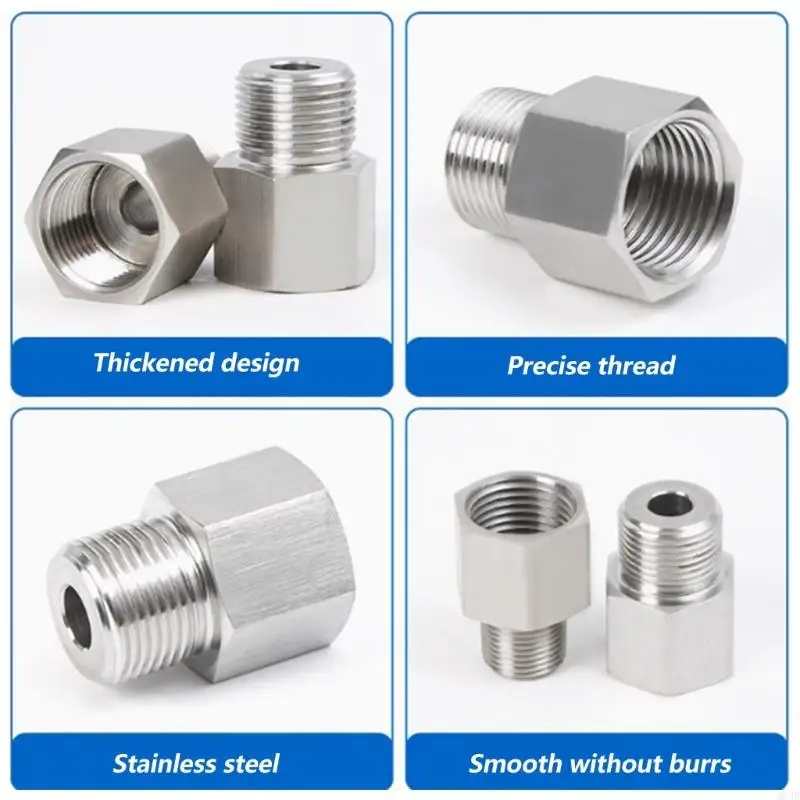 2pcs alto padrão alto padrão aço inoxidável NPT G1/8 interno a fio externo para vários sistemas tubulação M89B