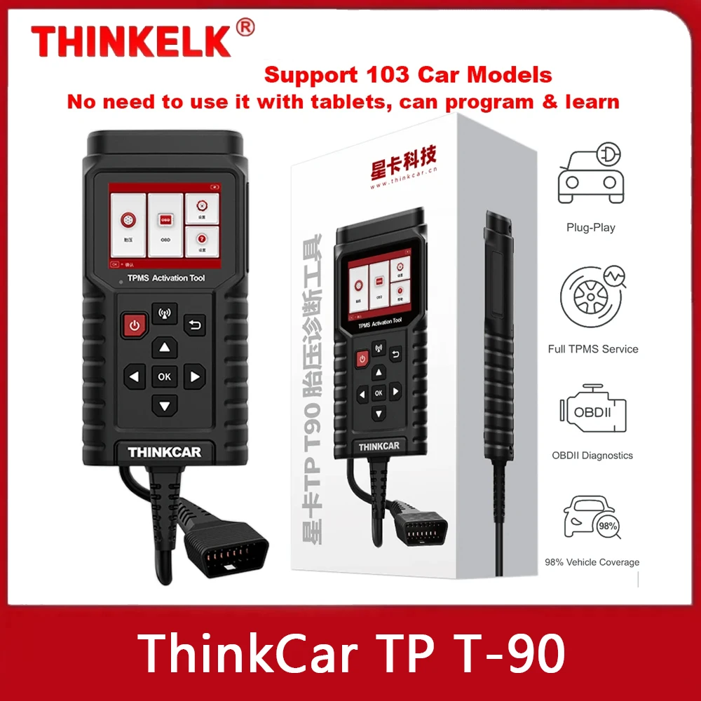 ThinkCar TP T90 TPMS Activation Tool Programmer OBD2 Car Diagnostic Fault Code Tire Pressure Sensor Service Tool PK THINKTPMS G2