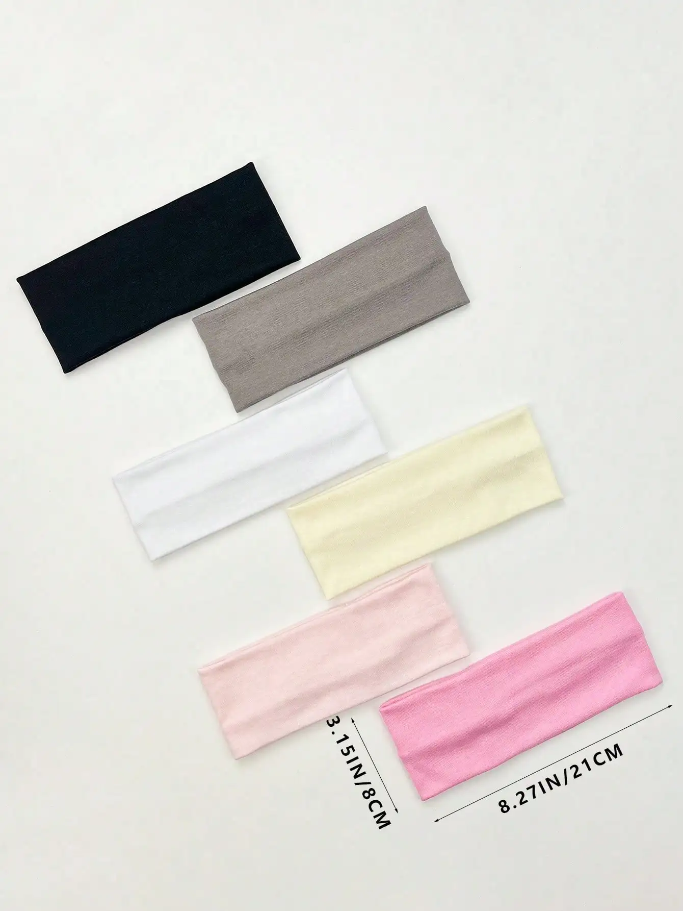 

Женский набор из 6 однотонных тканевых повязок на голову, модные аксессуары для волос на каждый день