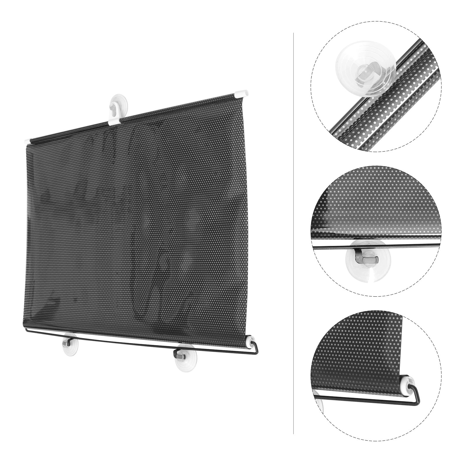 

Suction Cup Sunshade Curtain Blackout Curtains Portable for Door Temporary Blinds Wooden
