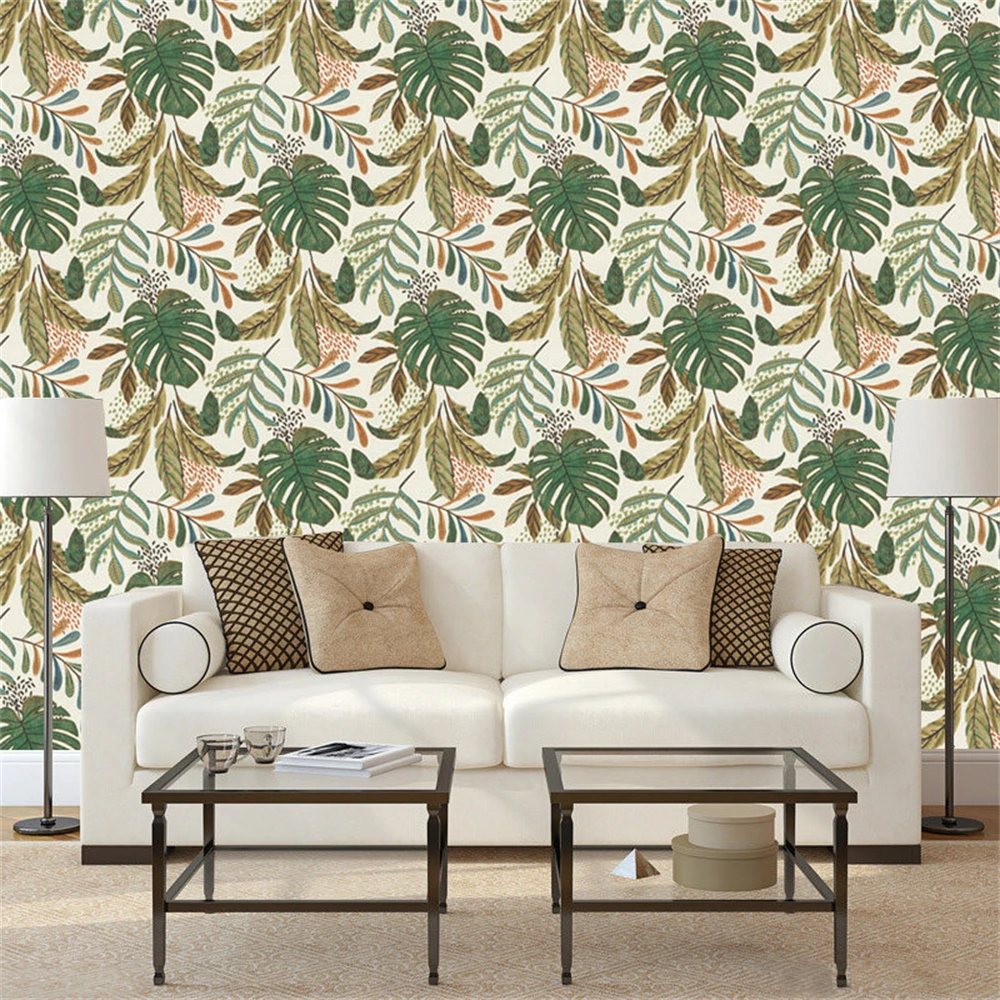 Custom British modern plants leaves flowers wallpaper living room luxury simple background wallpaper  wall cloth wall painting