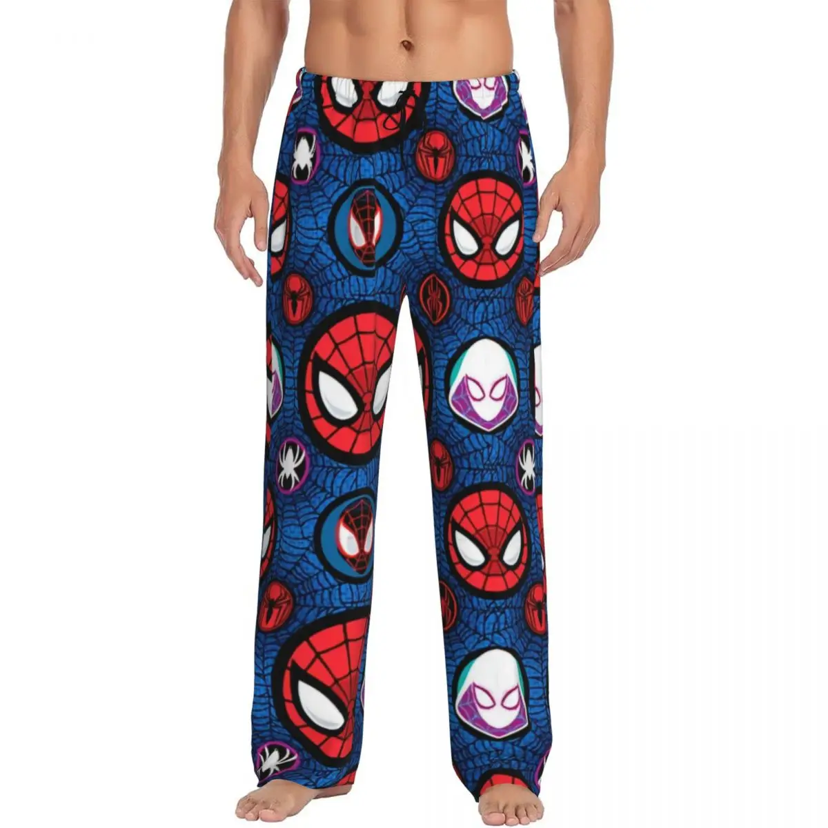 

Custom Spider Man Web Pajama Pants Men's Lounge Sleep Drawstring Sleepwear Bottoms with Pockets