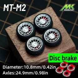 1/64 microkiom Wheel with Rubber Tires 10.8mm Model Car Conversion Parts JDM Hot Wheels MiniGT MT-M