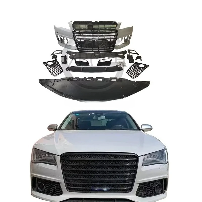 

Комплект обвеса STLF RS8 для Audi A8: модификация в стиле RS8, бампер, решетка радиатора, задний диффузор, насадки на выхлопную трубу