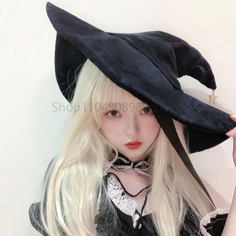 Retro Witch Hats Masquerade Bandage Bow Wizard Hat Adult Gothic Lolita Cosplay Costume Accessories Halloween Party Dress Decor