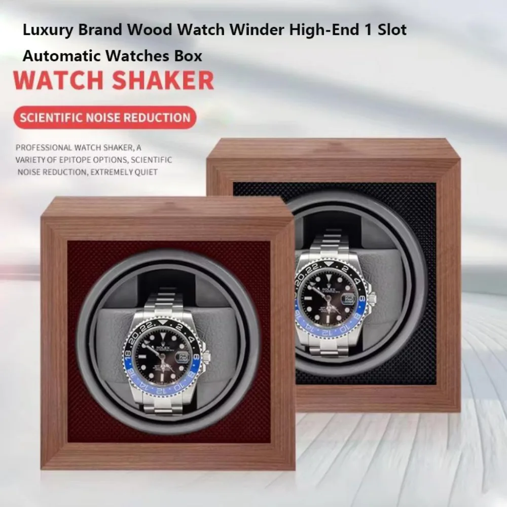 with Watch Cabinet Luxury Brand Wood Watch Winder High-End 1 Slot 2 Colors Automatic Watches Box 13*13*13cm Unisex
