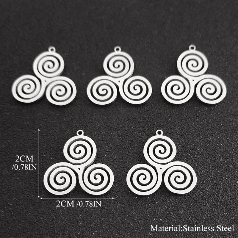 Witch Triskele Trinity Stainless Steel Hollow Charms Pendants For DIY Earring Necklace Jewelry Making Findings Accessories