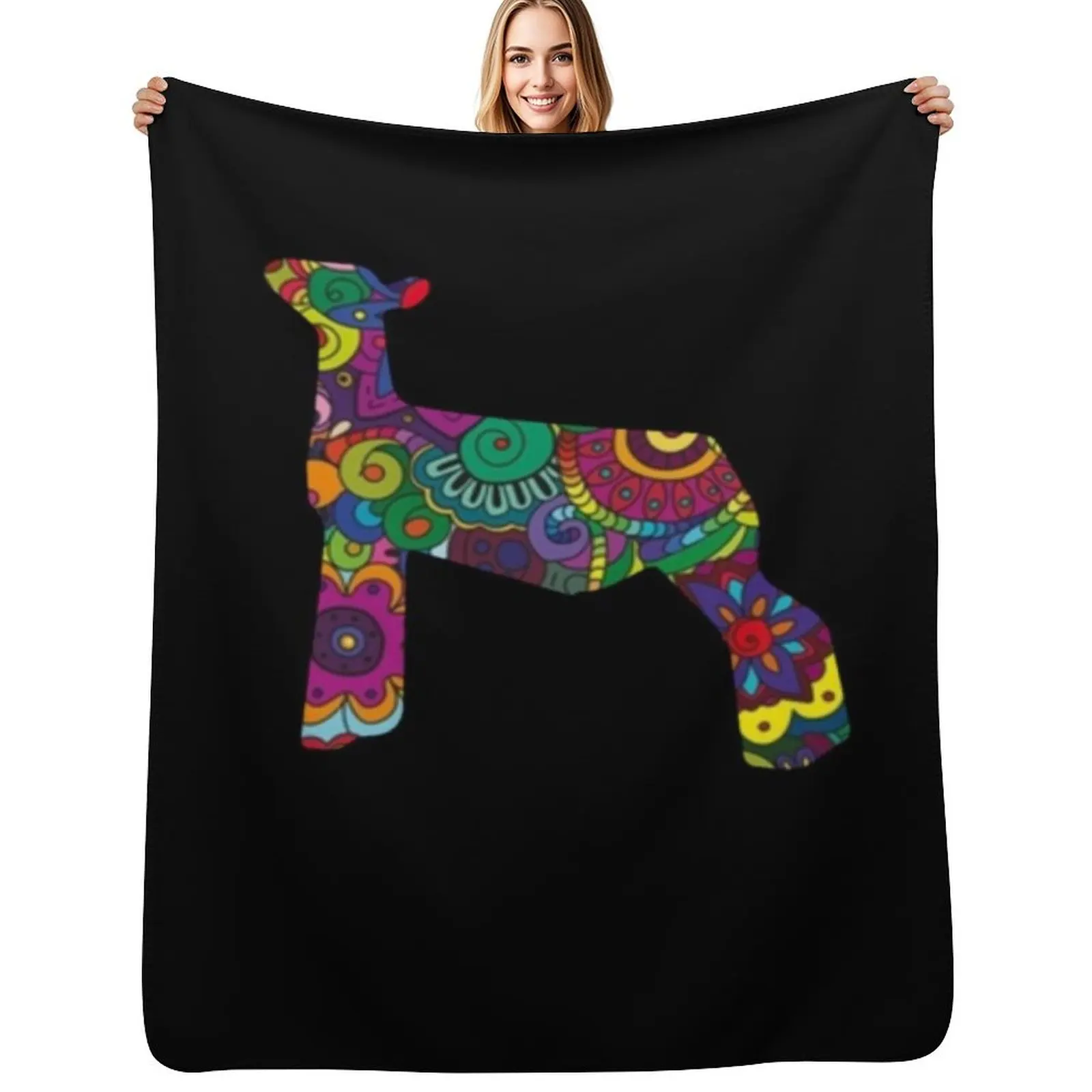 70s Floral Lamb, Livestock Show, Show Lamb Design Throw Blanket Retros decorative Camping Tourist Hair Blankets