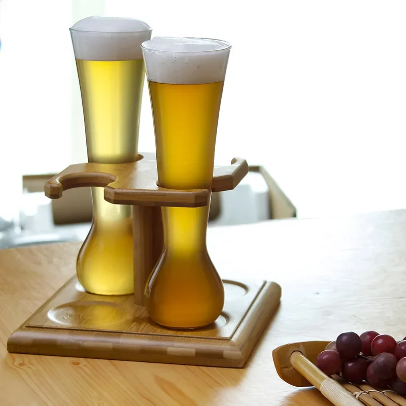 Creative glass bracket for wooden beer cups