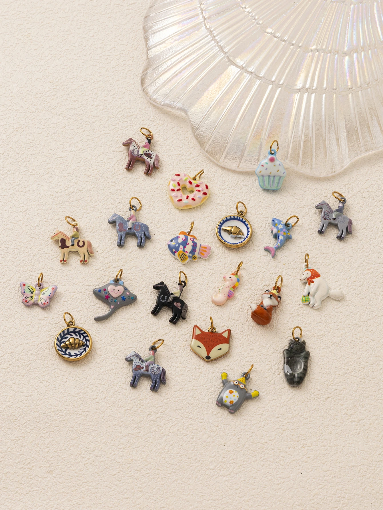 Ins Style Neue Romantische Niedliche Liebes-Pony-Hai-Fuchs DIY Anhänger Charms Schmuckherstellung – Detail 2