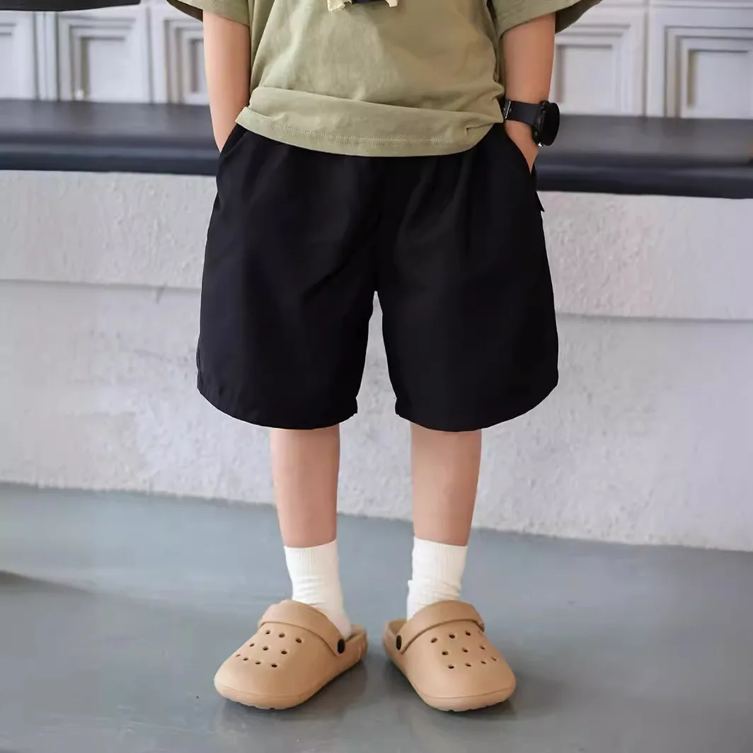 Children Clothing Kids Casual Simple Shorts Summer New Korean Style 2024 Boys and Girls Casual Baby Solid Color Loose Trousers